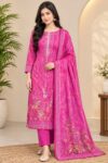 Zam Zam Three-Piece – Elegant Pink Floral Printed Salwar Kameez